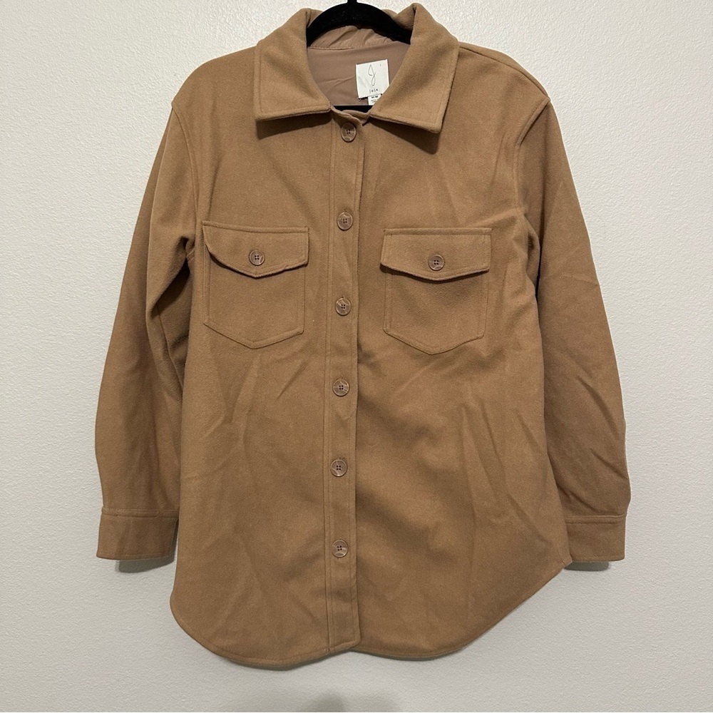 Joie Tan Button-Up Jacket